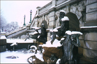 Court of Neptune in snow